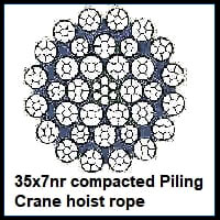 35x7 Nr Compacted Piling Crane Hoist Rope